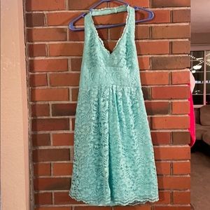David’s Bridal Tiffany Blue Lace Dress
